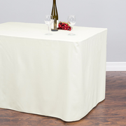 Bargain 4 Ft. Fitted Polyester Tablecloth Ivory