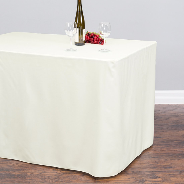 Bargain 4 Ft. Fitted Polyester Tablecloth Ivory