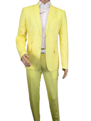Men Premium 100% Linen Cocktail Suit by INSERCH Breathable and cool SU880 Yellow