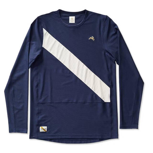 Tracksmith Womens Van Cortlandt Long Sleeve Tee - Navy/Ivory - AW25