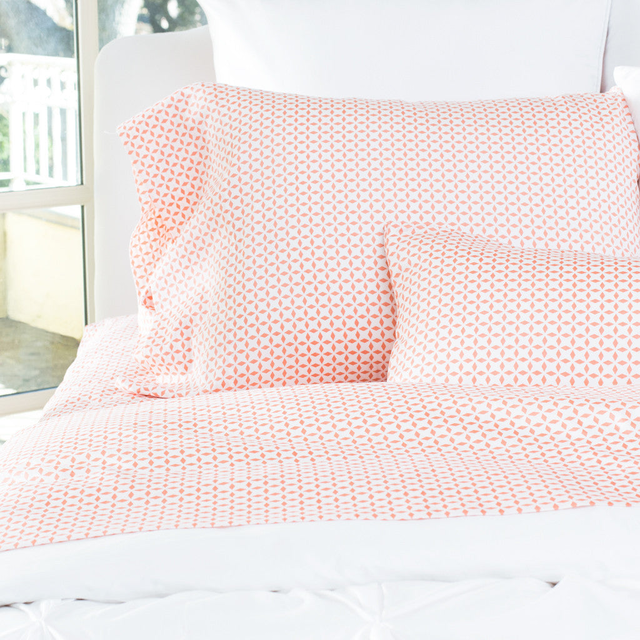 Coral Morning Glory Pillowcase Pair