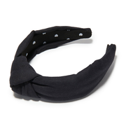 BLACK WOVEN KNOTTED HEADBAND