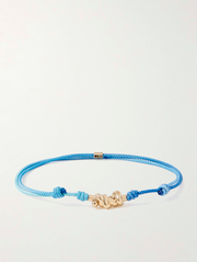 14-Karat Gold and Cord Bracelet - blue - One Size