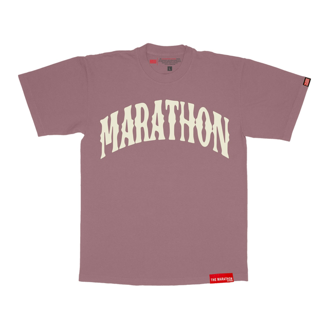 Marathon Vintage Arch T-Shirt - Mauve/Cream
