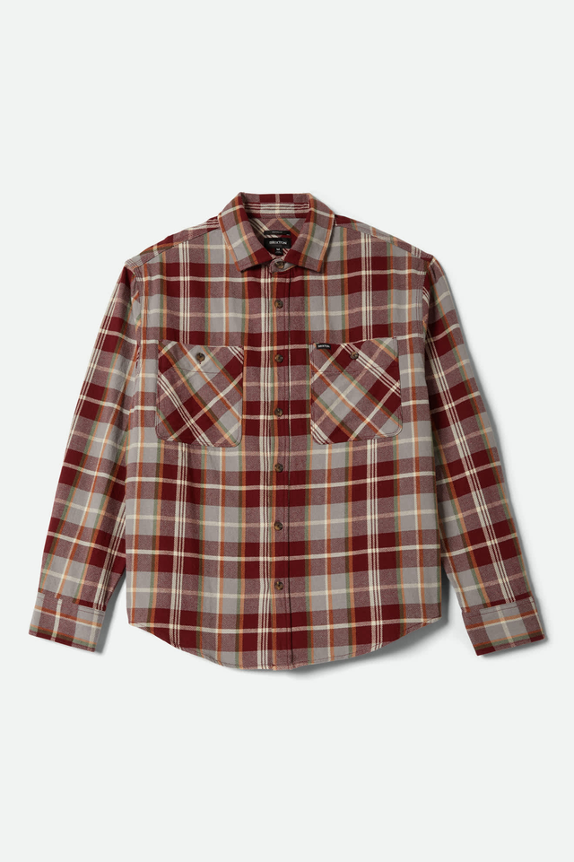 Vintage Wash Flannel - Maroon Red/Beige/Green