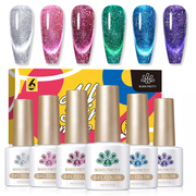 6 Colors Silver Reflective Cat Magnetic Gel Polish 7ml