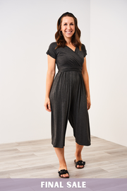 Latched Mama V-Neck Nursing Jumpsuit- Final Sale