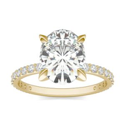 Oval Martini Accented Engagement Ring