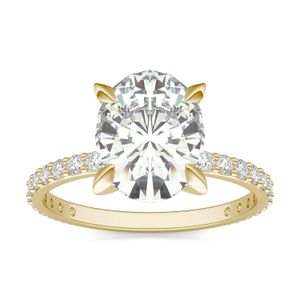Oval Martini Accented Engagement Ring