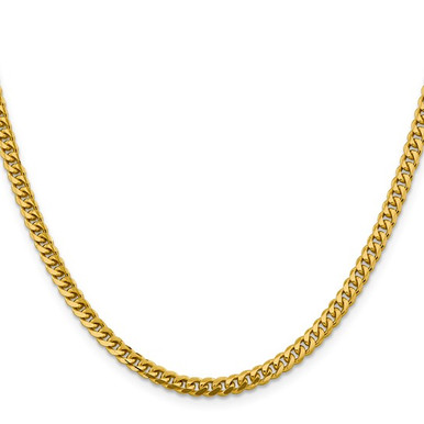4.25MM 14K Yellow Gold Miami Cuban 24" Chain