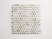 clé calacatta gold | penny round mosaic sheet ~ ¾"x¾"x⅜"