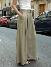 Mel Pleated Tan Pants-BESTSELLER
