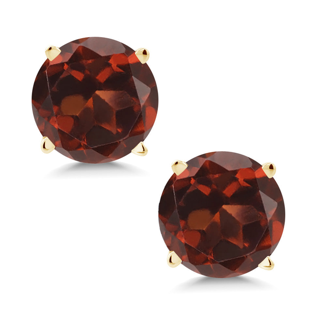 14K Yellow Gold Round 5MM Gemstone Birthstone Stud Earrings | Gold Earrings For Women Men