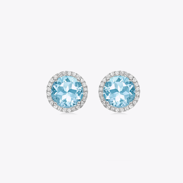 Grace Blue Topaz Stud Earrings