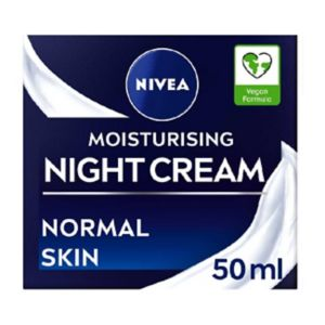 NIVEA 24H Moisture Moisturising Night Cream with Vitamin E for Normal Skin 50ml