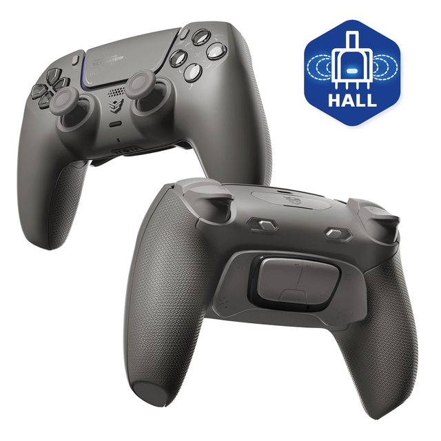 HEXGAMING ULTIMATE PRO Controller with Adjustable Triggers for PS5, PC, Mobile - Hall Effect Quantum Gray