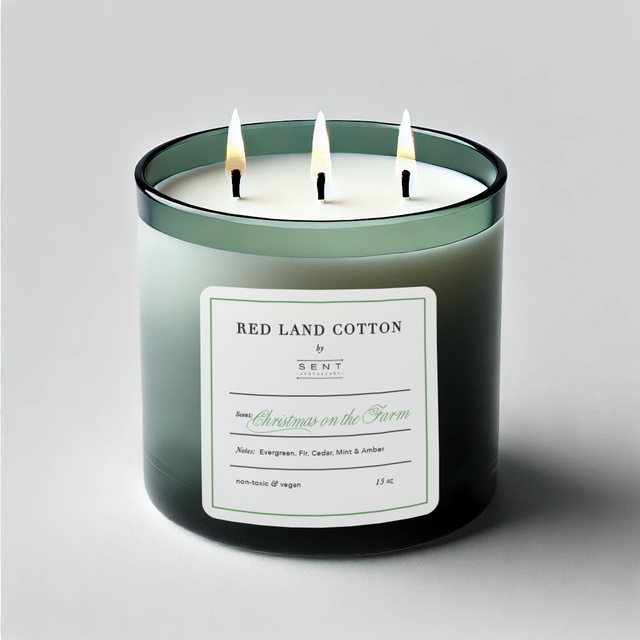 Red Land Cotton Christmas Candle