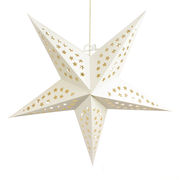 24" Solid White Stars Cut-Out Paper Star Lantern, Hanging Wedding & Party Decoration
