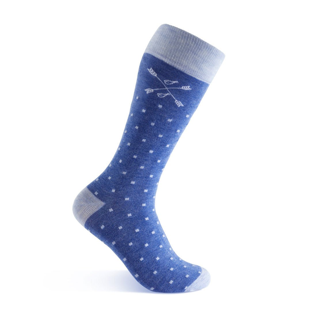 The Braxtons - Heathered Blue Micro-Square Sock