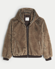 Hooded Faux Fur Jacket