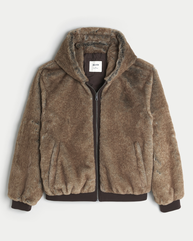 Hooded Faux Fur Jacket