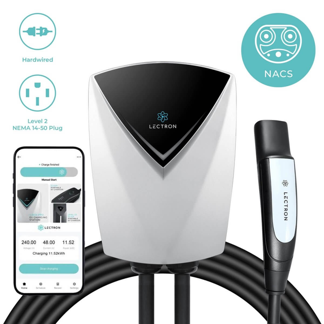Lectron Home Level 2 NACS Tesla V-BOX Pro EV Charging Station WiFi App Version | 240V | 48 Amp | NEMA 14-50 / Hardwired