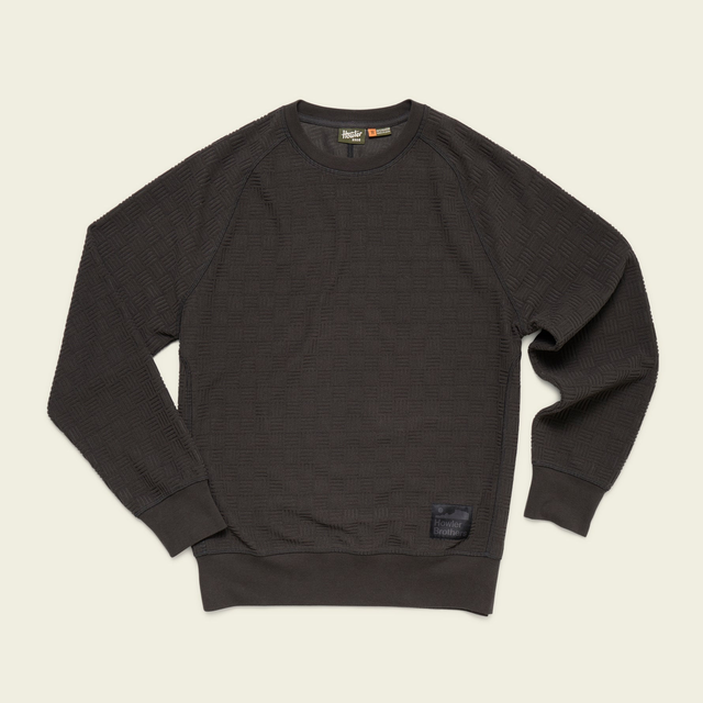 Eleos Fleece Crewneck - Grids : Antique Black