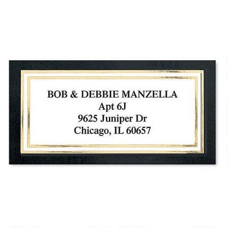 Black & Gold Foil Border Custom Address Labels