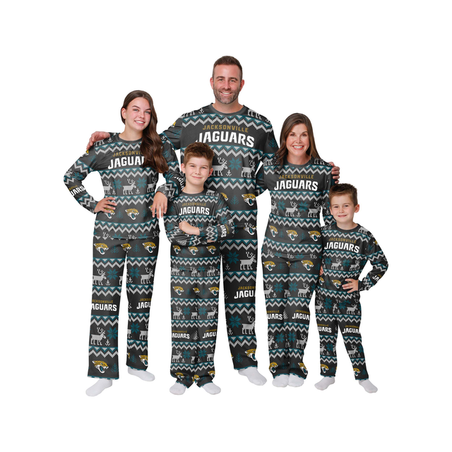 Jacksonville Jaguars NFL Ugly Pattern Family Holiday Pajamas