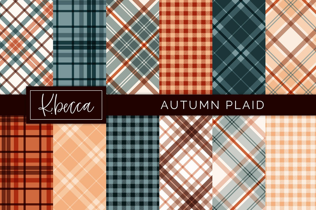 Autumn Fall Plaid Background Patterns Seamless