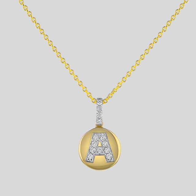 Diamond Initial Pendant without the 18K Gold Chain - 18K Gold | VS Clarity