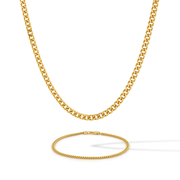 Curb Chain Set - Gold Set