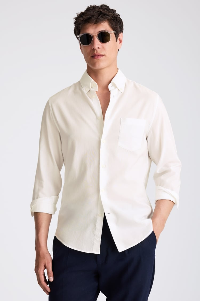 White Lightweight Oxford Shirt