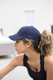 Navy Blue Satin-Lined Baseball Hat