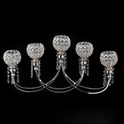 Decostar™ Crystal Bead Tabletop Low Candelabra 13¼" - Silver