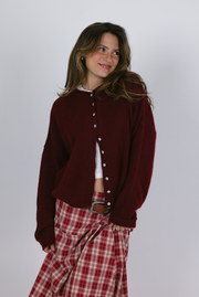 Phoebe Cardigan in Wine