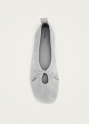 Rosalind Recycled Grey Leather Ballet Flats