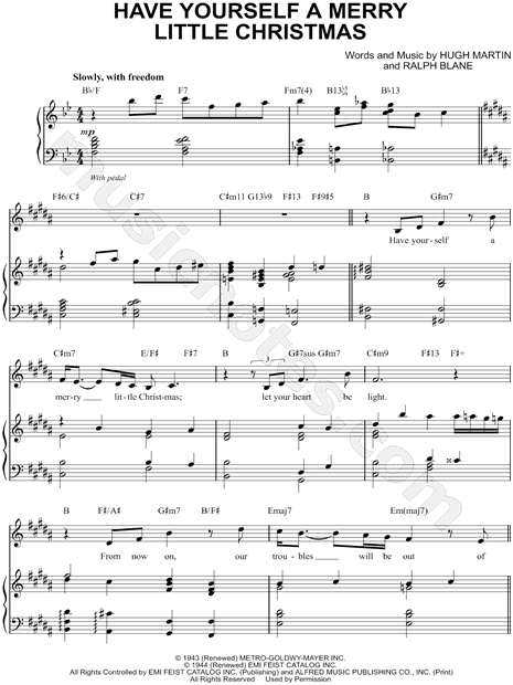 Michael Bublé "Have Yourself a Merry Little Christmas" Sheet Music in Bb Major (transposable) - Download & Print