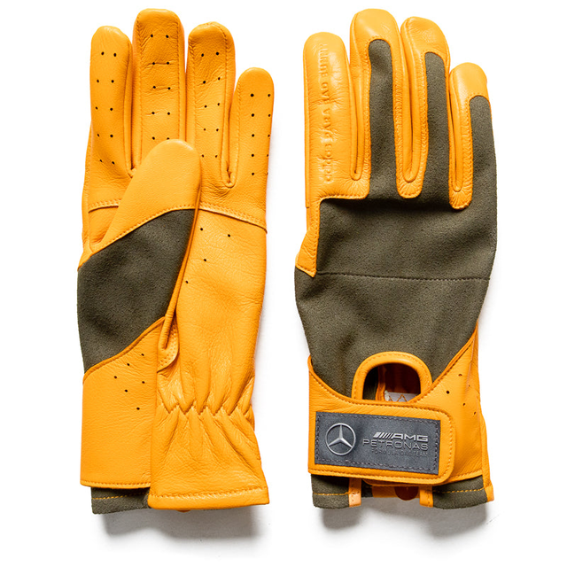 Adidas Bad Bunny x Mercedes AMG-PETRONAS F1 Team Racing Gloves - Collegiate Gold