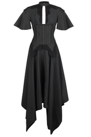 Black Corseted Dress with Lace Detail