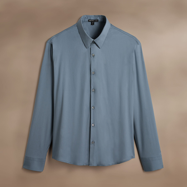 Matte Stretch Poplin Dress Shirt - Cascade