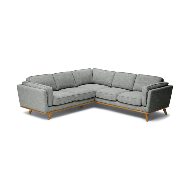 Macadamia Sectional Sofa in Fabirc Pebble Grey 127"