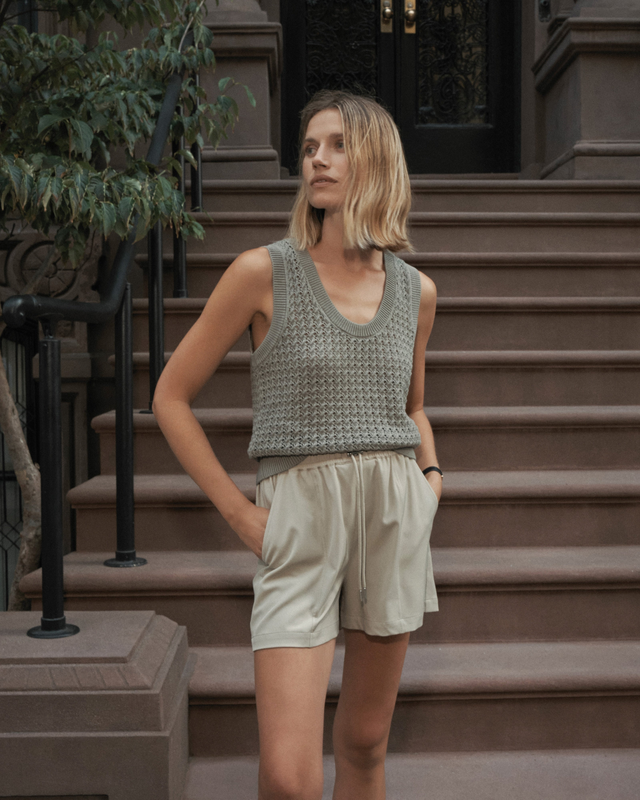 Varley Ferns Open Knit Tank - Shadow