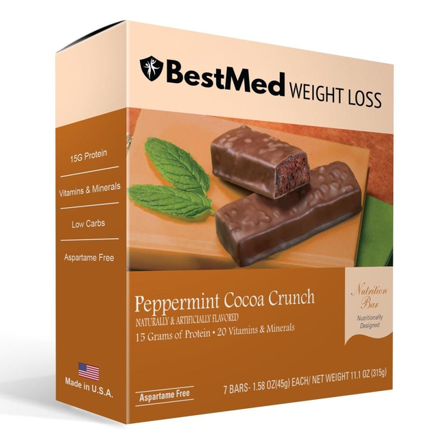 BestMed Meal Replacement Bar, Peppermint Cocoa (7ct)