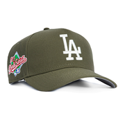 New Era 9Forty A-Frame Los Angeles Dodgers 1988 World Series Patch Snapback Hat - Olive, Ivory