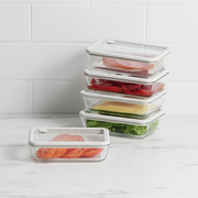 Kitchen Pro Airlock Rectangular Glass Container 700mL Set of 5