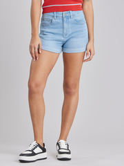 Avril Roll Hem Denim Mom Short