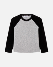 Shrunken Baseball Raglan - Light Heather Grey/Black