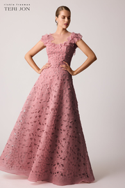 Organza Floral Re-Embroidered Gown