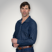 Fitted Chambray Button Up - Dark Wash